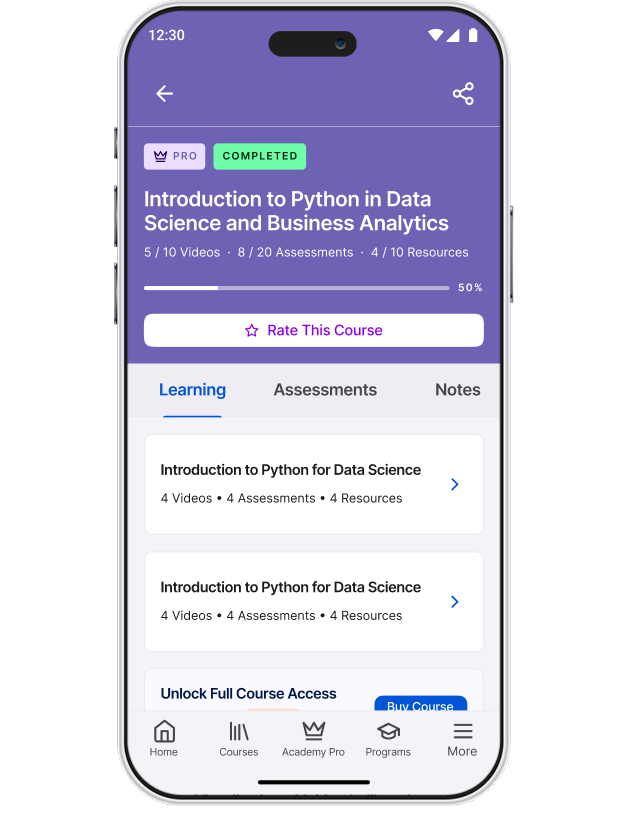 Great Learning Academy's Mobile App